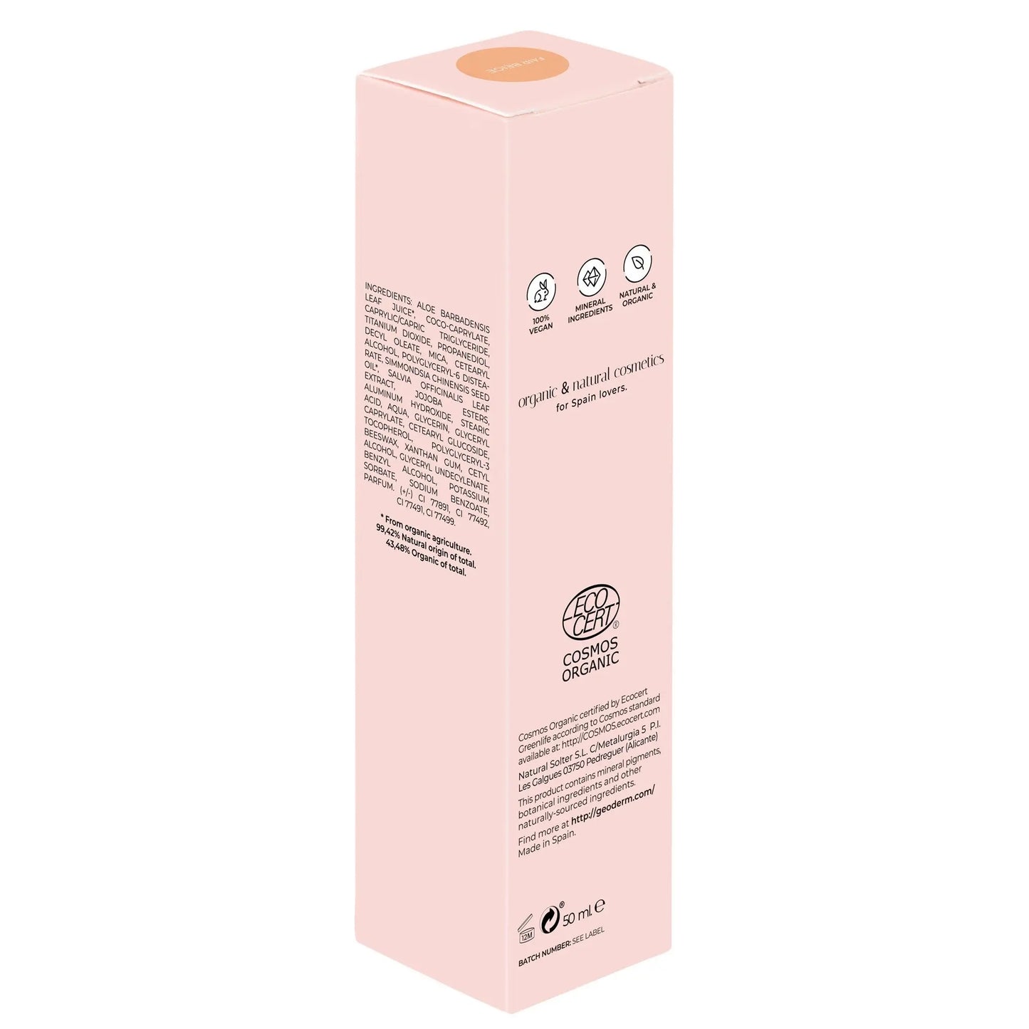 GEODERM Vegan Fluid Foundation with Medium SPF (Fair Beige) Geoderm