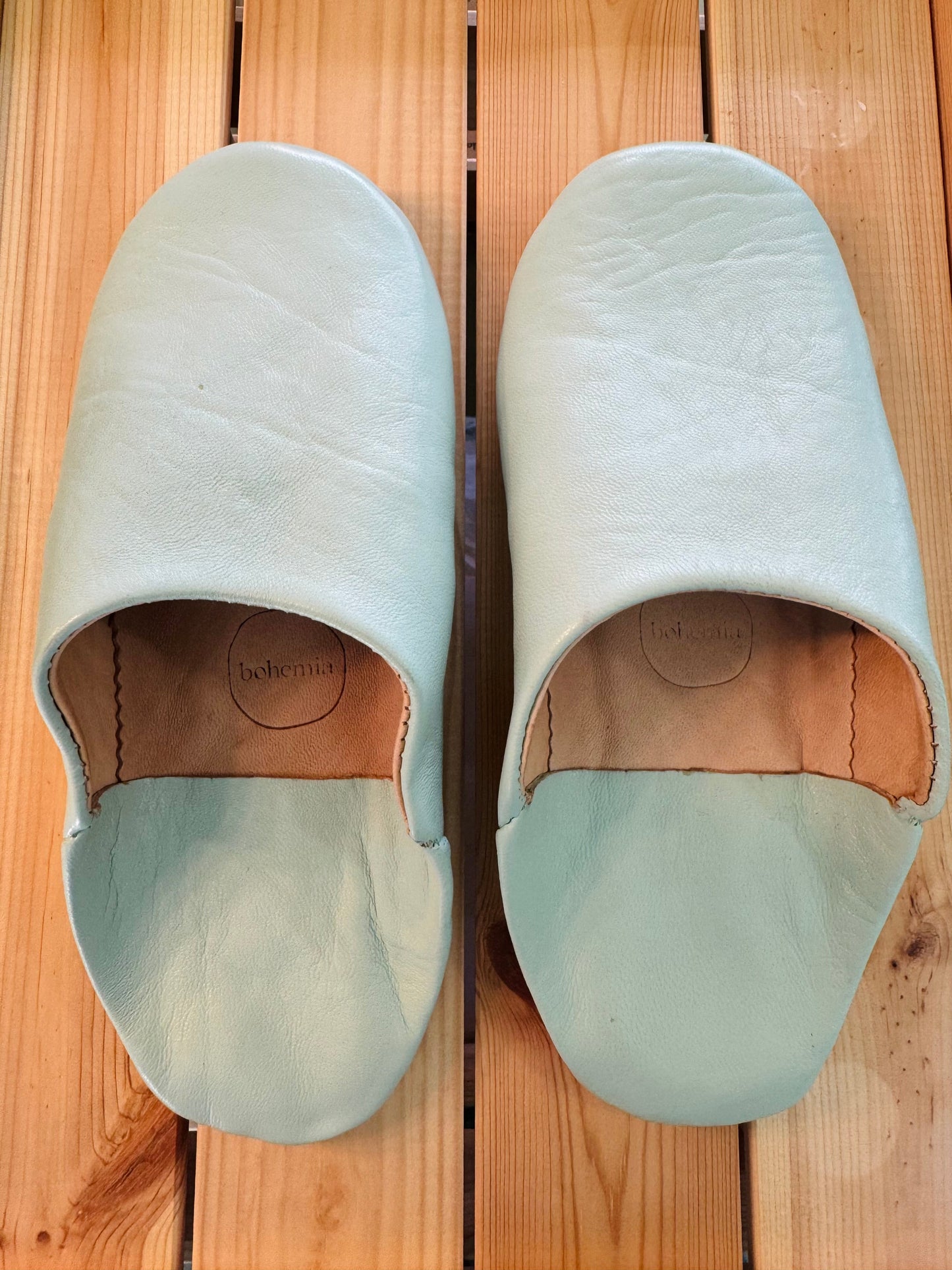 Moroccan Babouche Basic Slippers (Powder Blue) Organic Cosmetics Company