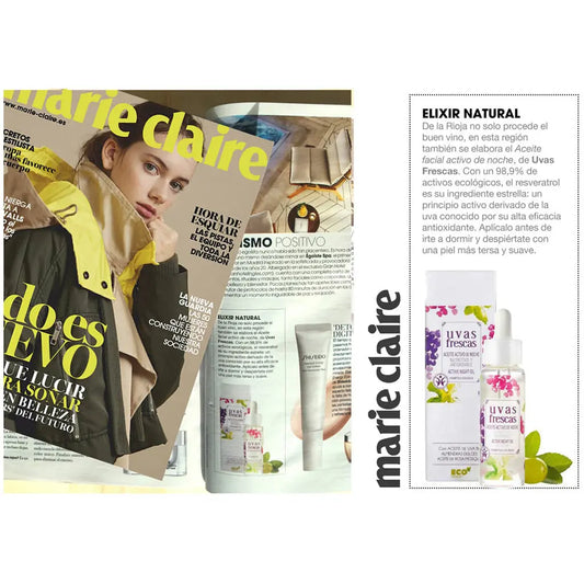Uvas Frescas Active Oil in MARIE CLAIRE Magazine - Organic Cosmetics Company