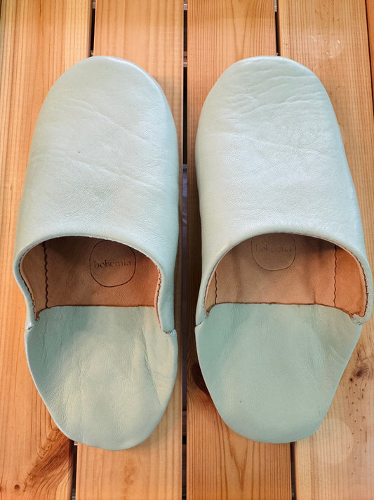 Moroccan Babouche Basic Slippers (Powder Blue)