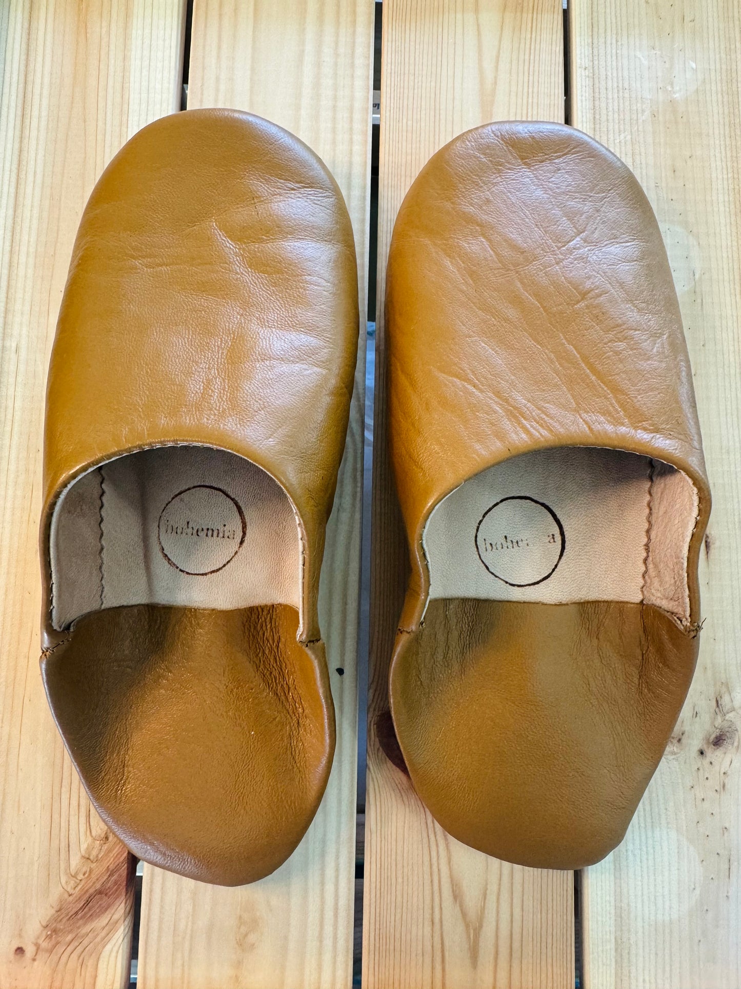 Moroccan Babouche Basic Slippers (Caramel)