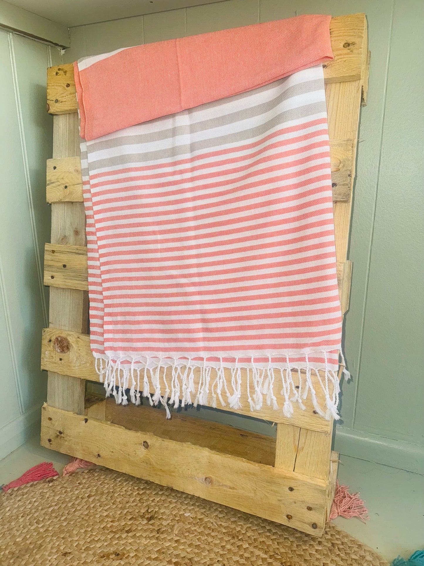 Turkish Peshtemal Towel for Beach, Travel, Bath. Orange