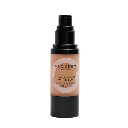 Fond de teint fluide végétalien GEODERM avec SPF moyen (beige clair)